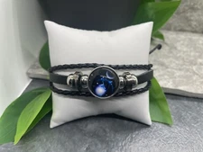 Leather Bead Bracelet Stackable Adjustable Tie New Free Ship Libra A3471