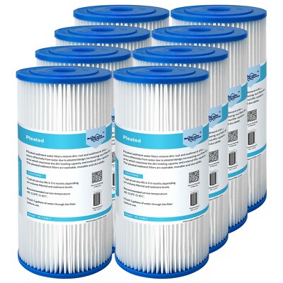 10'' x 4.5'' for Big Blue Whole House Sediment Pleated Water Filter 5/20/50 Micron