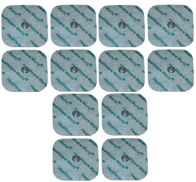HEALTHCARE WORLD TENS Elektroden 12 Geeignet für Compex Maschinen mit konkave Gestüt 5x5cm Quadra