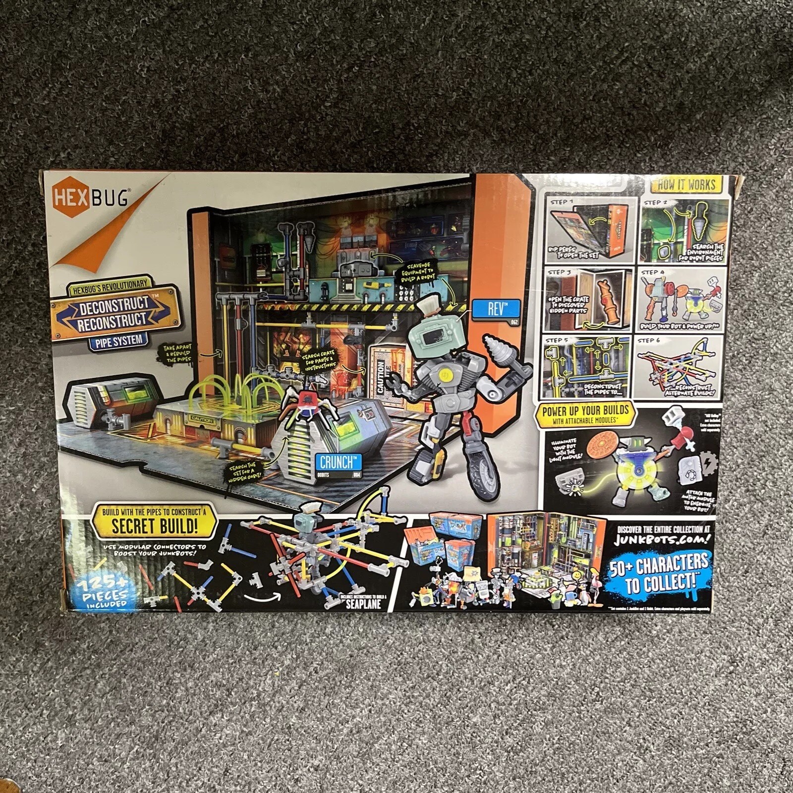 Hex Bug Junk Bots Rev's Hideout Activity Game 10 Levels of Unboxing 125+ Pieces