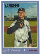 2019 Topps Heritage High ZACK BRITTON Chrome Purple Refractor Yankees THC-549