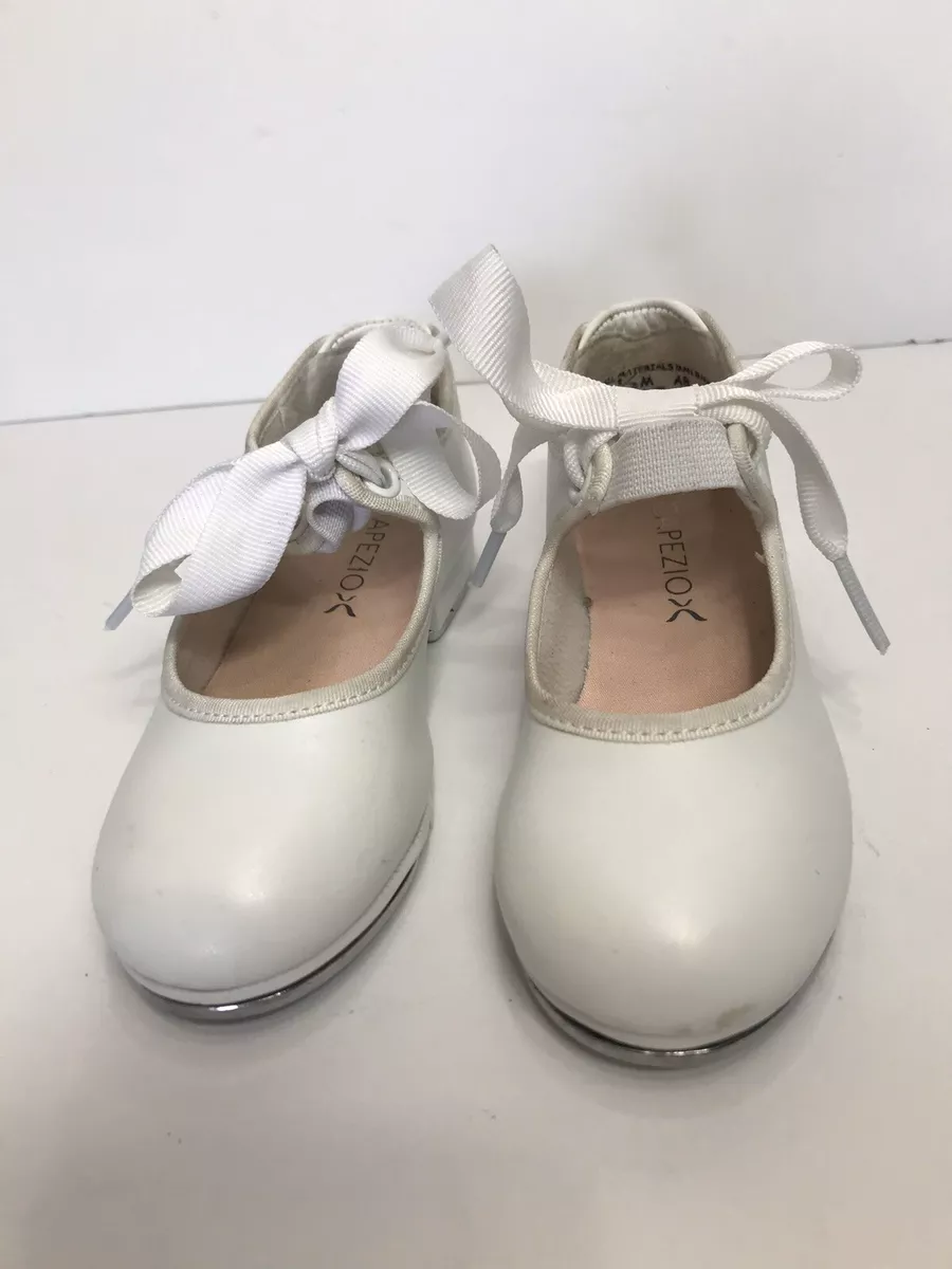 Capezio White Tap Shoes for Girls Size 8.5 Dance