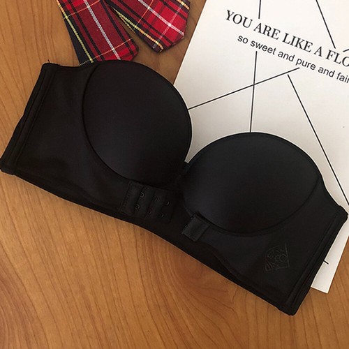Womens Ladies Front Buckle Push Up Bra Bandeau Strapless Lingeries Brassiere New - Bild 17 von 23