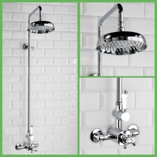 Cassellie Deluge Traditional Rigid Riser Shower Kit DELK001 Thermostatic Mixer 