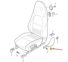 Genuine Porsche 911 Rh Front Seat Cover Cap Part 99652131601c53