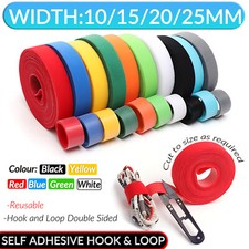 Self Adhesive Hook and Loop Double Sided Cable Ties Tidy Reusable Straps Roll