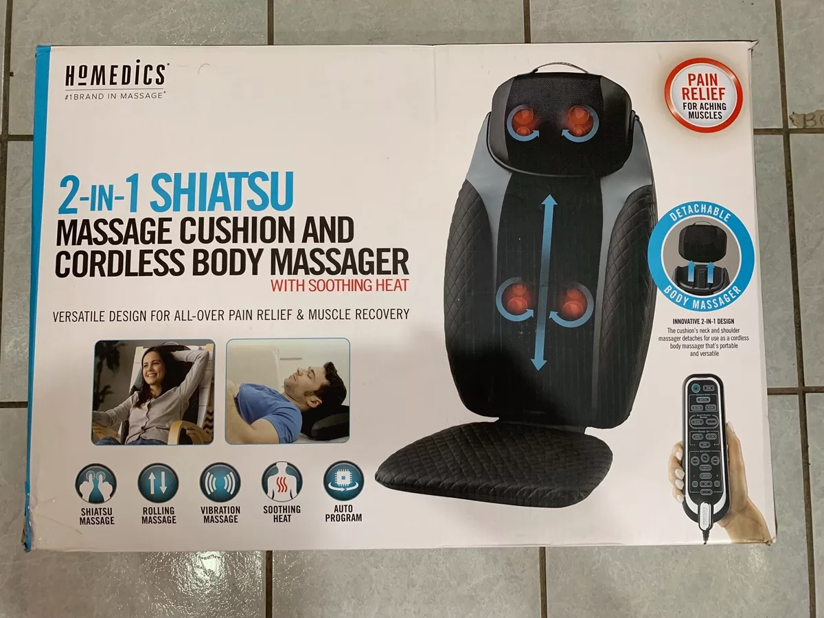 NWOT HoMedics 2-in-1 Shiatsu Massage Cushion and Cordless Body Massager