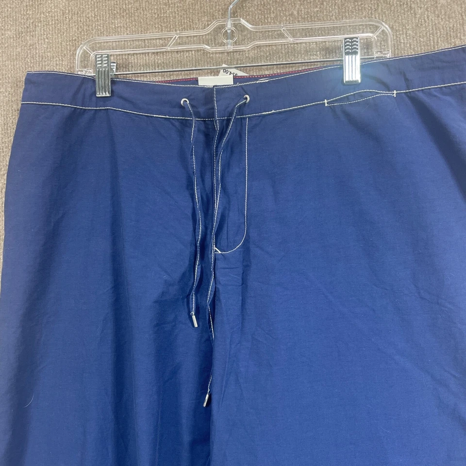 Pantalones deportivos Tommy Hilfiger vintage para mujer 1X 40X31 Y2K azul blanco puntada pierna ancha Foto 3 de 4