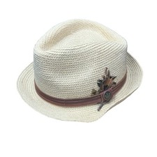 Goorin Bros Zelda Triforce Custom Feather Hemp Cotton Straw Fedora Men’s Medium