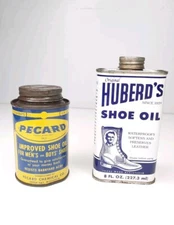 Vintage Huberd's Shoe Oil 8 Ounce Can/Tin Pecard Boys Shoe Oil Tin