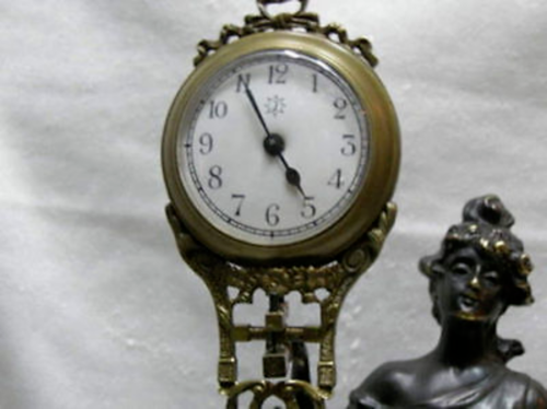 Chinese Wonderful Attractive Copper Statue Belle Swing Machine Clock - Picture 2 of 9