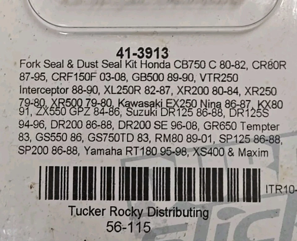 41-3913 Juego de limpiaparabrisas y sello de aceite para horquilla Honda XL250 Kawasaki Ninja Suzuki DR200 Foto 2 de 2