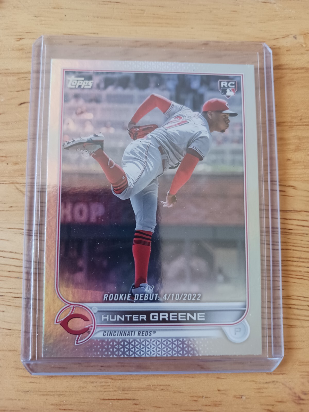Hunter Greene 2022 Topps Update Rookie Debut Rainbow Foil Cincinnati Reds