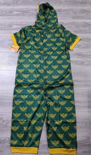 Legend of Zelda Pajamas Adult Medium Green Zip Short Sleeve Jumper Costume Mens - Picture 5 of 7