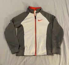 Nike Dri Fit Track Jacket Gray And Red Youth Size 6