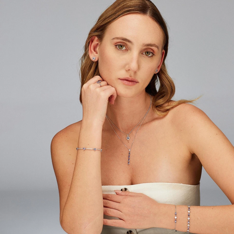 BROSWAY FANCY CHARM CUORE CON ZIRCONI IN ARGENTO 925 FMP118 MAGIC PURPLE - Immagine 4 di 4