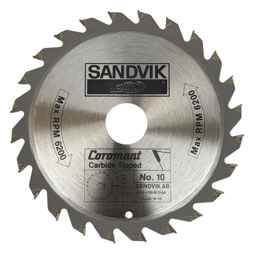 Sandvik 8501 170mm x 30mm 24T TCT Circular Saw Blade for Wood, Board, PVC