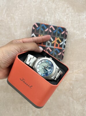 VERY RARE y2k FOSSIL Big Tic JR-8201 Animated Blue Flame