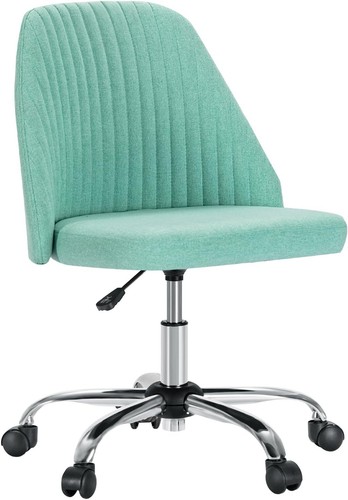 Office Armless Swivel Chair Makeup Vanity Chair Adjustable Height Upholstery - Picture 11 of 53