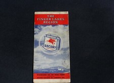1937 Vtg Socony Map of the Finger Lakes Region