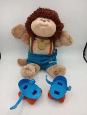Cabbage Patch Koosas Xavier Roberts Plush Doll 1980s Rainbow Overalls Skates Vtg