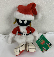 Warner Bros. Marvin The Martian Santa Claus Bean Bag Christmas Plush 9"-NWT