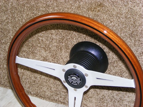Holzlenkrad Sportlenkrad Lenkrad Holz 380mm Nabe Volvo P1800 P1800ES NEU - Picture 6 of 8