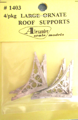 Alexander Scale HO #1403 Large Ornate Roof Supports /  Light Cast Metal