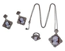 Parure Cammeo Conchiglia in Argento Handmade - Retail price € 700,00 - 50% OFF