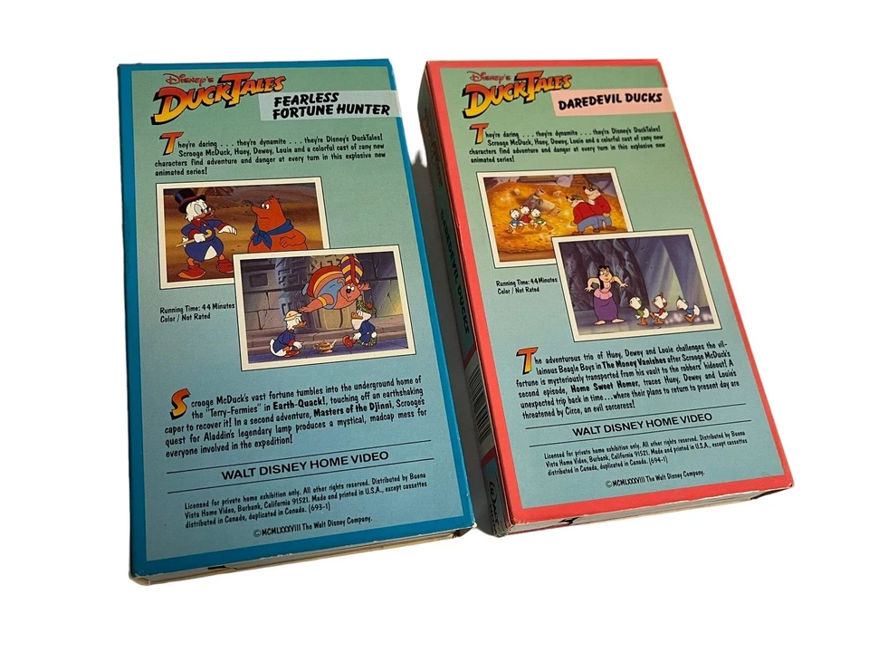 Disney's Duck Tales 2 VHS Lot Fearless Fortune Hunter Daredevil Ducks Movies - Image 2 of 4
