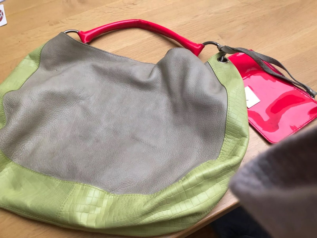 Ted Baker Handbag good condition mix of grey, hot pink and green