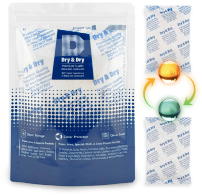 500 gram X 6 PK ''Dry & Dry'' Food Grade Orange Indicating Silica Gel Packets