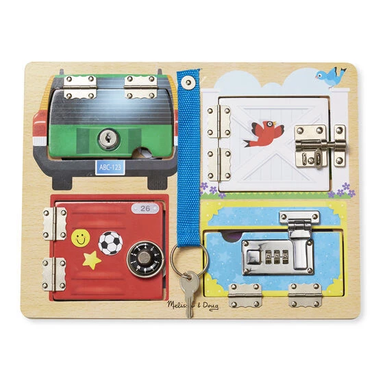 Melissa & doug locks and latches board wooden educational toy sales