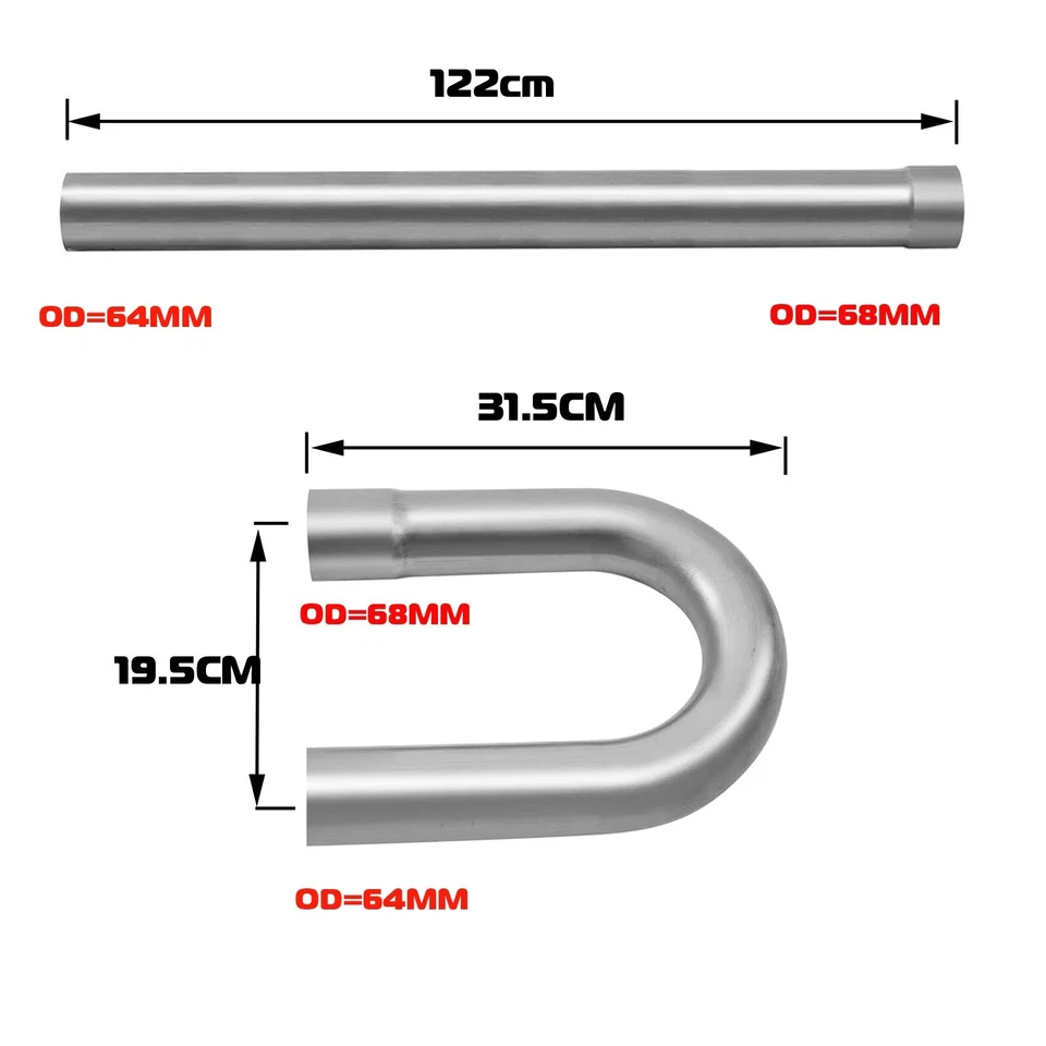 Tubo de escape personalizado hágalo usted mismo mandril tubo de flexión recta kit 45/90 grados SS304 OD = 2,5" Foto 3 de 4