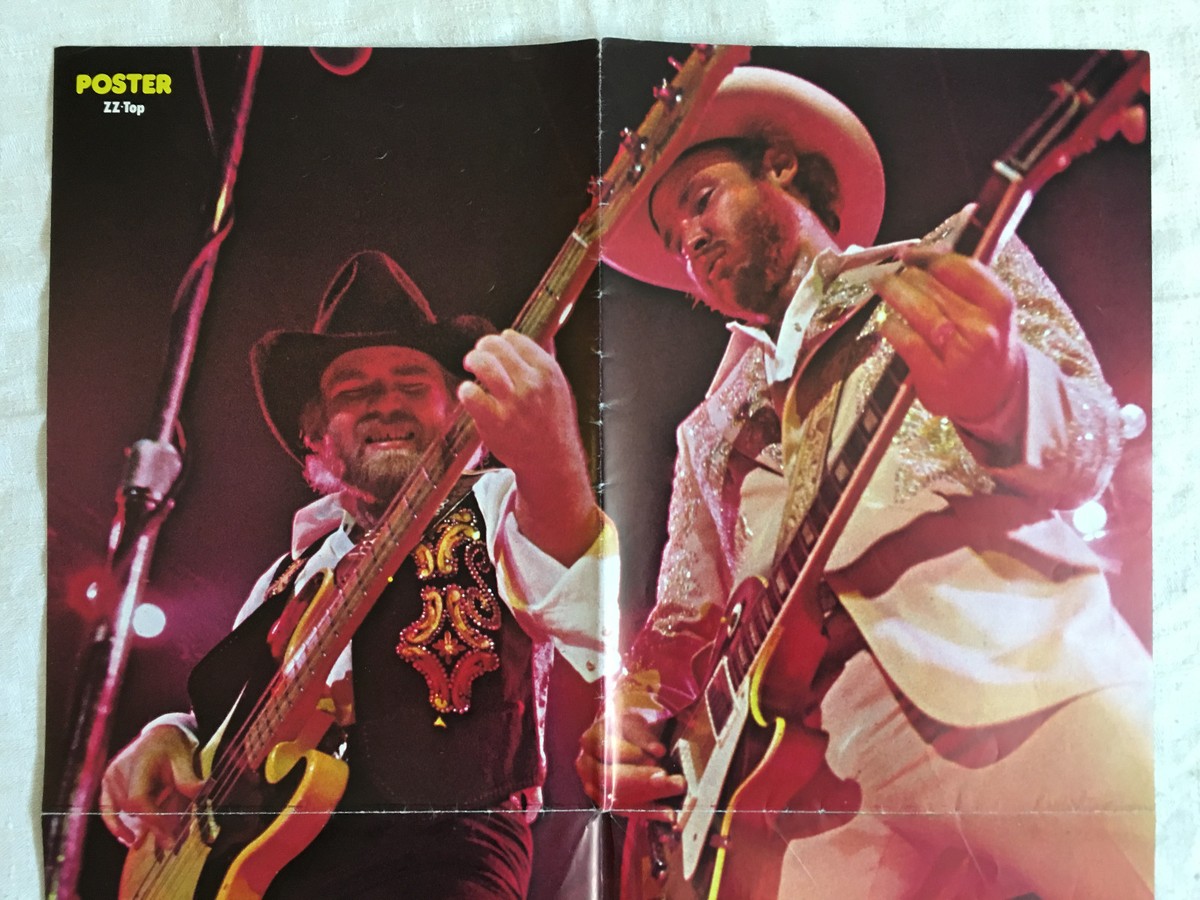 ZZ Top 1977 Live Billy Gibbons Dusty Hill Swedish Poster Magazine
