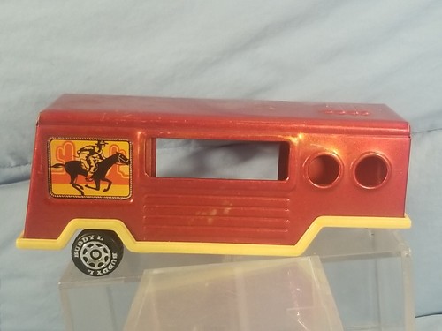Vtg 1980 BUDDY L Pressed Steel Brute Horse Trailer No Cab 1:43 Missing Side Door - Picture 3 of 6