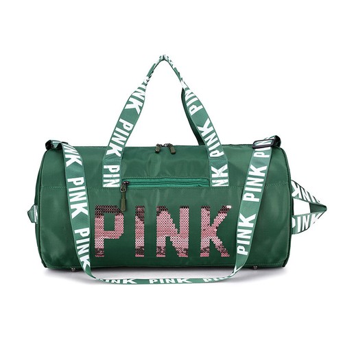 Nonbrand Custom logo Pink Duffle Waterproof Polyester Gym Bag For women - Picture 16 of 21