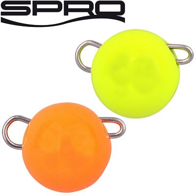 Spro Freestyle Tungsten Bottom Jig Glow orange/chartreuse - 2 Jigköpfe, Bleikopf