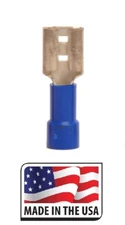 (100) 16-14 AWG Blue VINYL QUICK DISCONNECT (FEMALE) .250 1/4 SPADE CONNECTOR