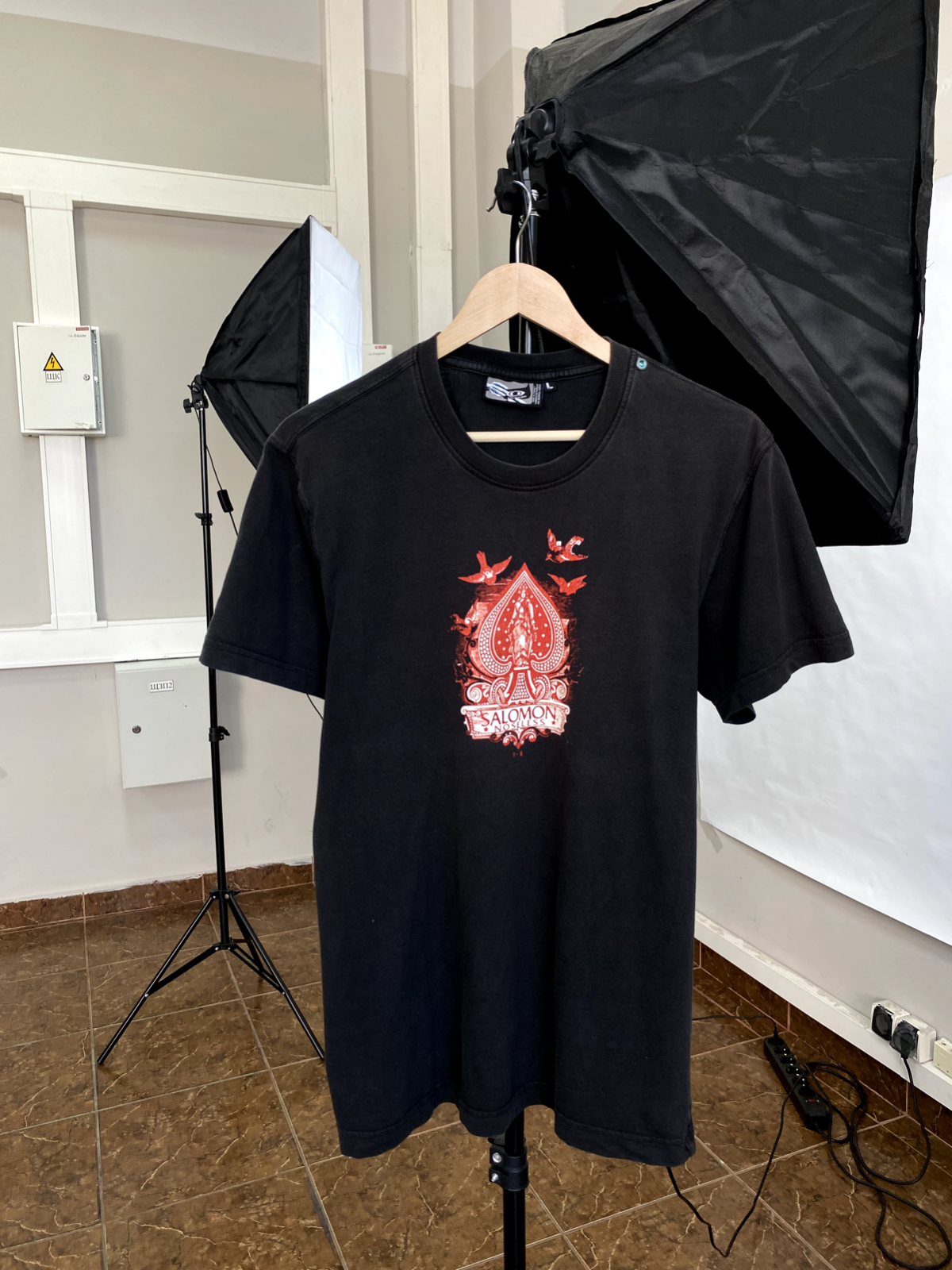 T shirt outdoor Salomon taglia L colore nero