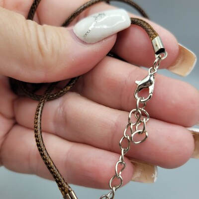 Mahogany Obsidian Heart Pendant With Braided Cord Necklace  display picture 1