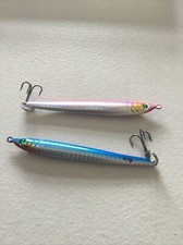 Mackerel bass and pike fishing lures 2x 40gm Perk Bar #6 TrebleHooks Cod Pollock
