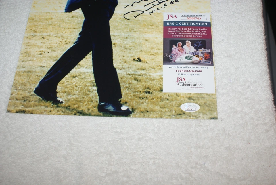 FOTO FIRMADA POR MIKE DITKA DEDO MEDIO INSCRITA PATIO 11 X 14 FOTO JSA AZ88763 Foto 3 de 3