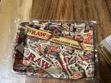 RAW "MIX” TRAY Rolling Papers METAL Style Rolling Tray 7"x5"
