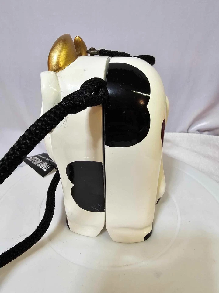TIMMY WOODS COW BULL PURSE WHITE CLUTCH SHOULDER BAG limited ed -NOS-READ-  B8 - Image 3 of 4