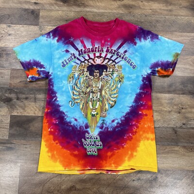 Jimi Hendrix Experience Womens Shirt Medium Tie Dye Short Psychedelic Sleeve Tee