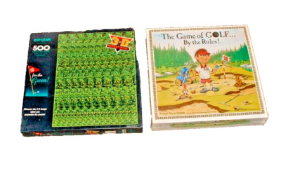 Lot 2 Game of Golf by Rules & Go For The Green Springbok Puzzle FACTORY SEALED