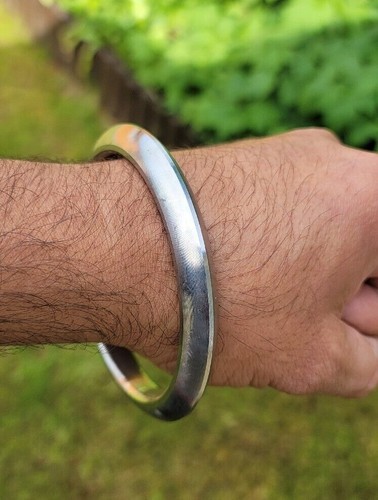 Sikh Sarbloh Kara Smooth Edge Kada Singh Bracelet Kaur Punjabi Khalsa Bangle EE8 - Picture 2 of 12