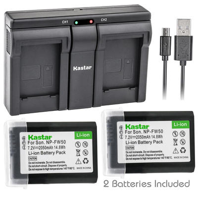 FW50 Battery & Charger for Sony NEX-5T, NEX-6, NEX-7, NEX-C3, NEX-F3, NEX-3N 