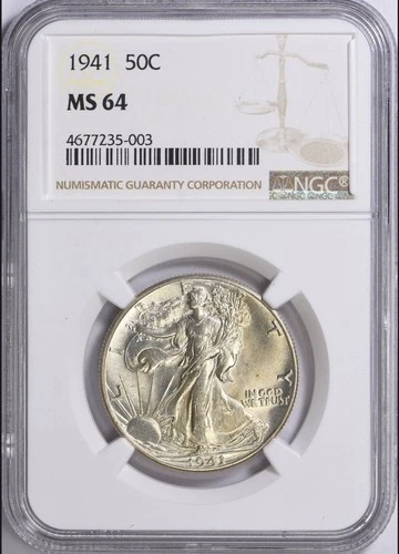 1941 Walking Liberty Half Dollar | NGC MS64 | Simply A Beautiful White | #0815